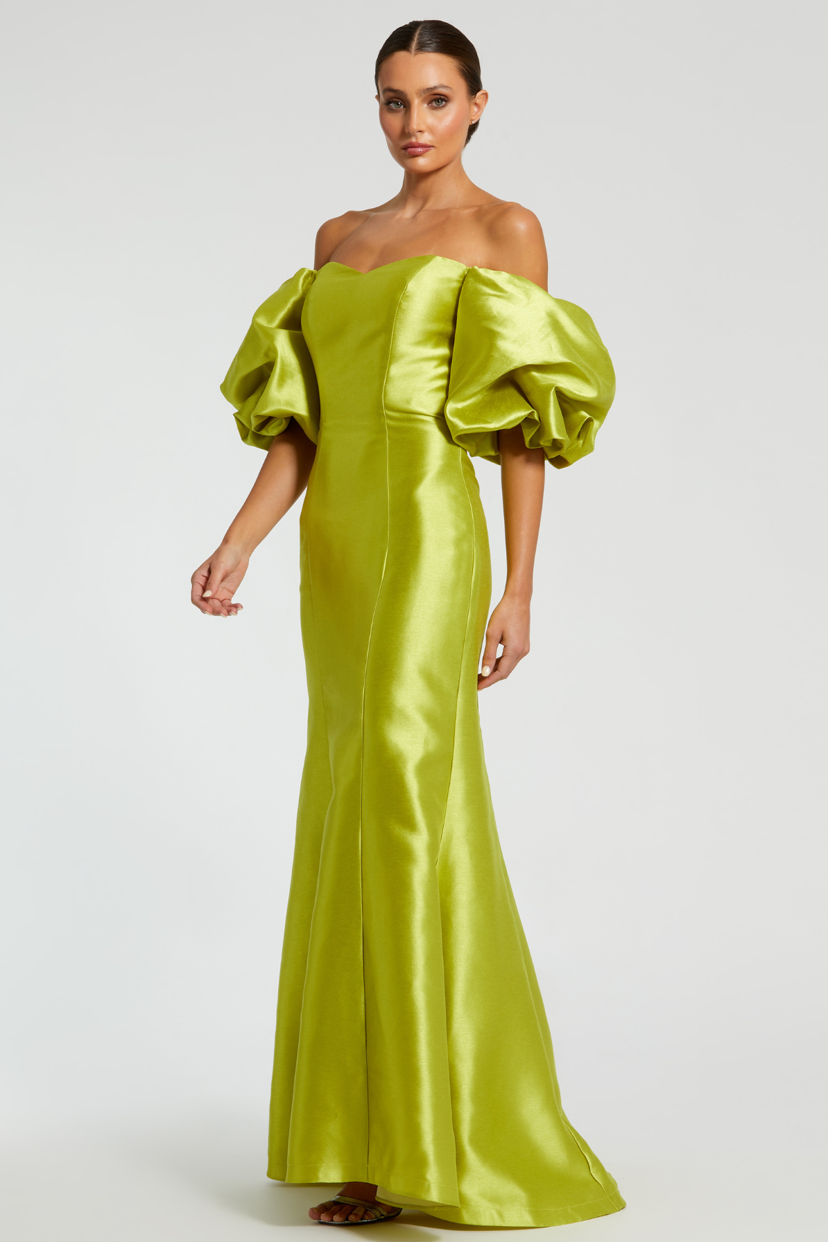 Manon Trumpet Gown in Chartreuse by Mac Duggal - RENTAL