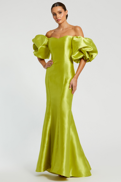 Manon Trumpet Gown in Chartreuse by Mac Duggal - RENTAL