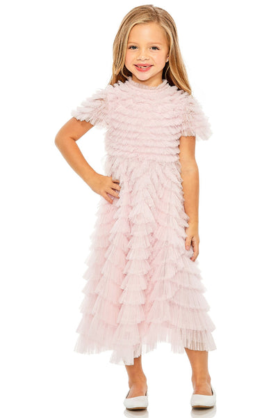 Winnie Ruffle Kids Dress in Pink by Mac Duggal - RENTAL