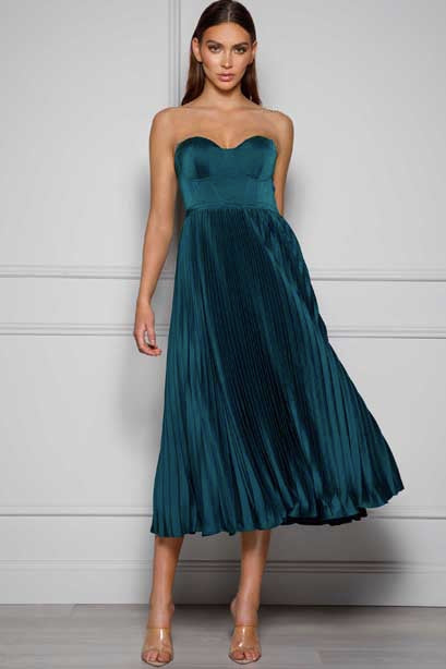 Milan Dress in Emerald Green by Elle Zeitoune - RENTAL