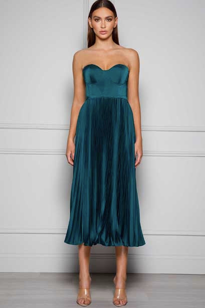 Milan Dress in Emerald Green by Elle Zeitoune - RENTAL