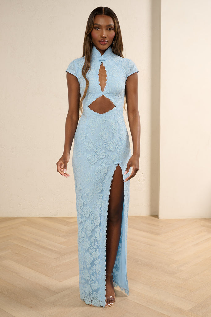 Moira Lace Gown in Sky Blue by Sau Lee - RENTAL – The Fitzroy