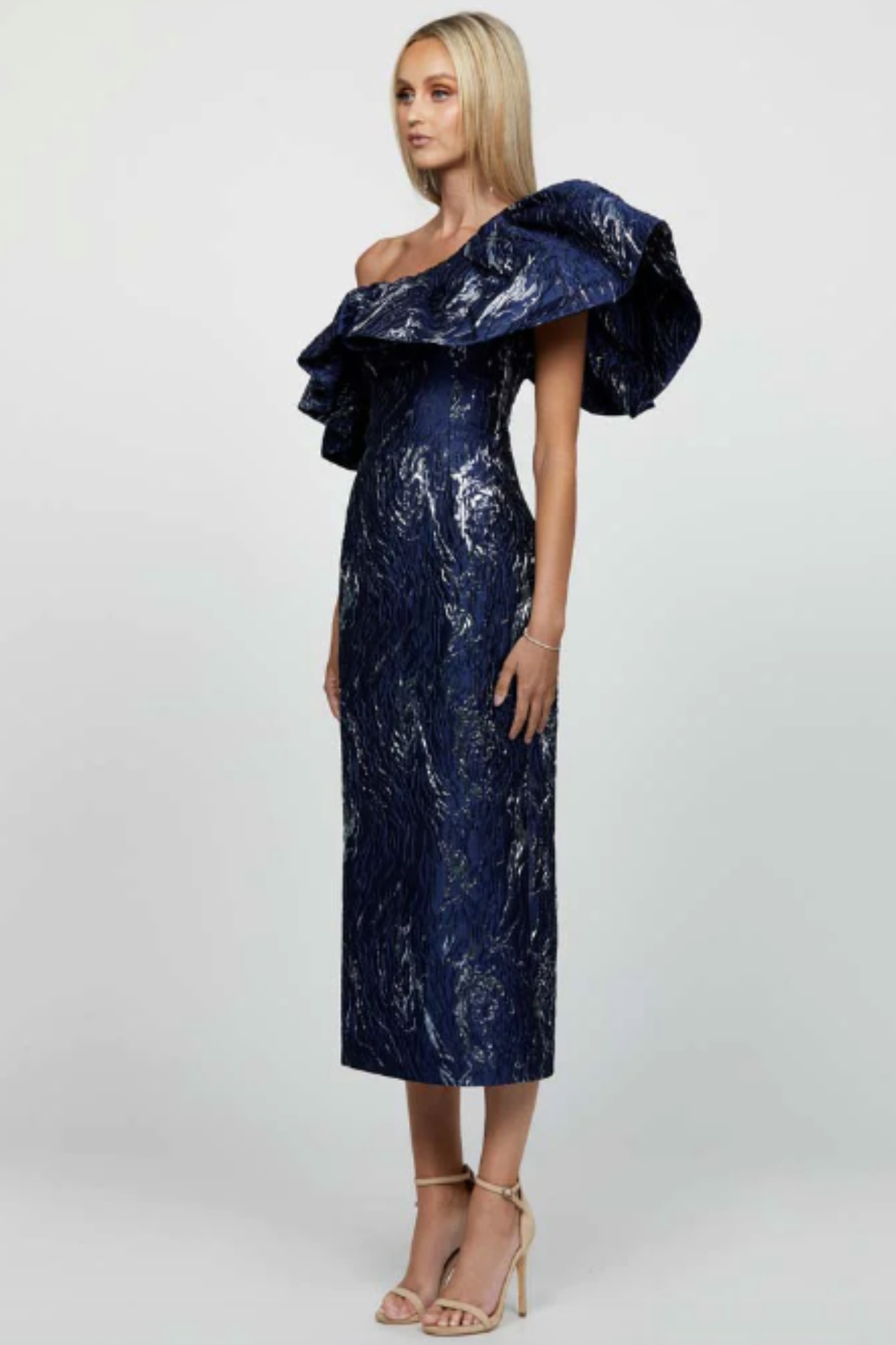 Monique Bubble Sleeve Midi Dress by Bariano - RENTAL