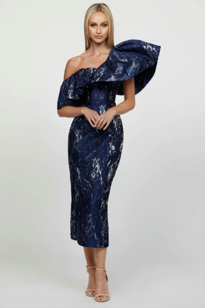 Monique Bubble Sleeve Midi Dress by Bariano - RENTAL