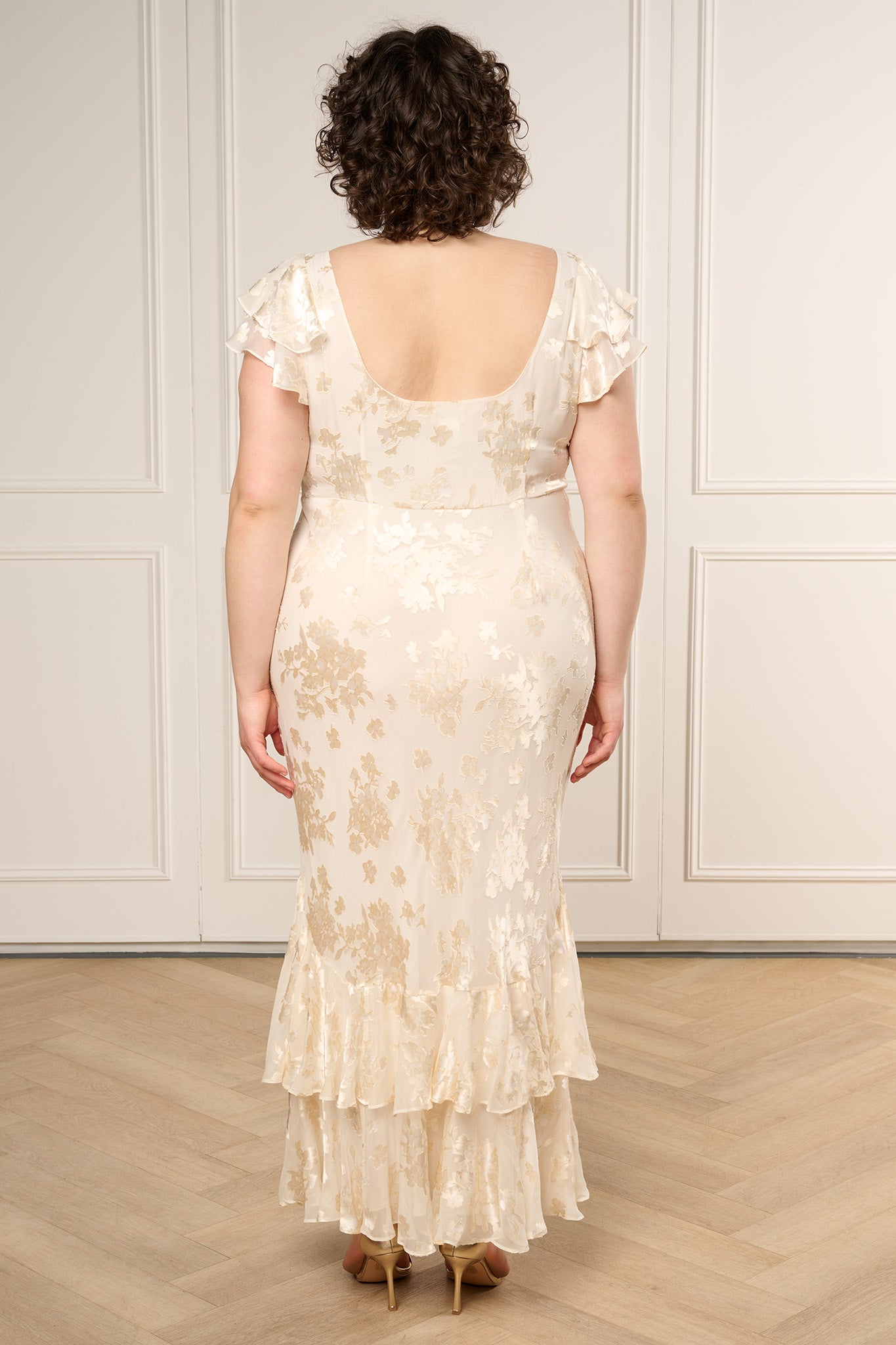 rixo london dress Ordinia Bouquet in Creme by Color:Blue Club Dress Low Cut Dresses | Figure flattering in every spring fashion