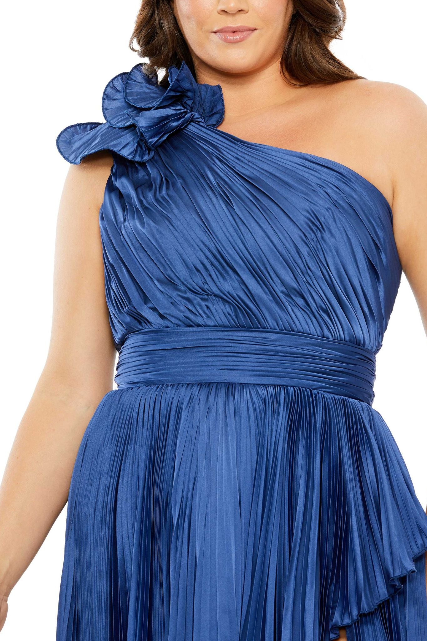 Amara One-Shoulder Gown in Sapphire Blue by Mac Duggal - RENTAL