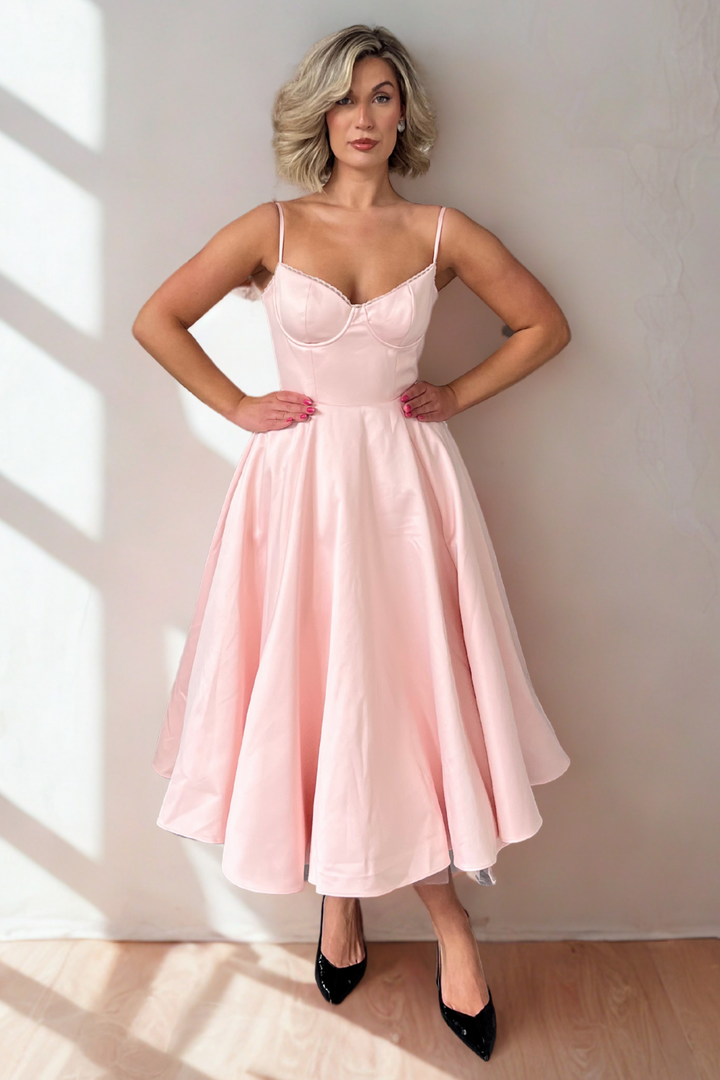 Ballerina Pink Corset Midi Dress by House of CB RENTAL – The Fitzroy