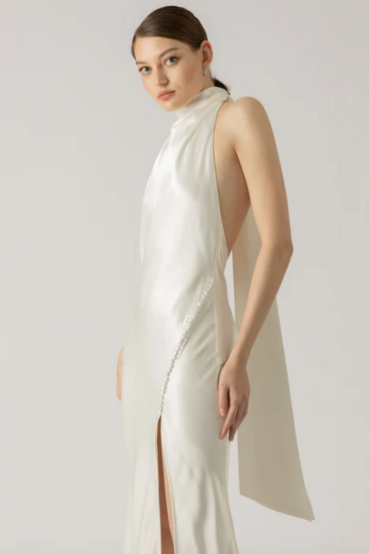 sachin and babi light blue dress SAU LEE x REVOLVE Penelope Gown in Silver main image 1
