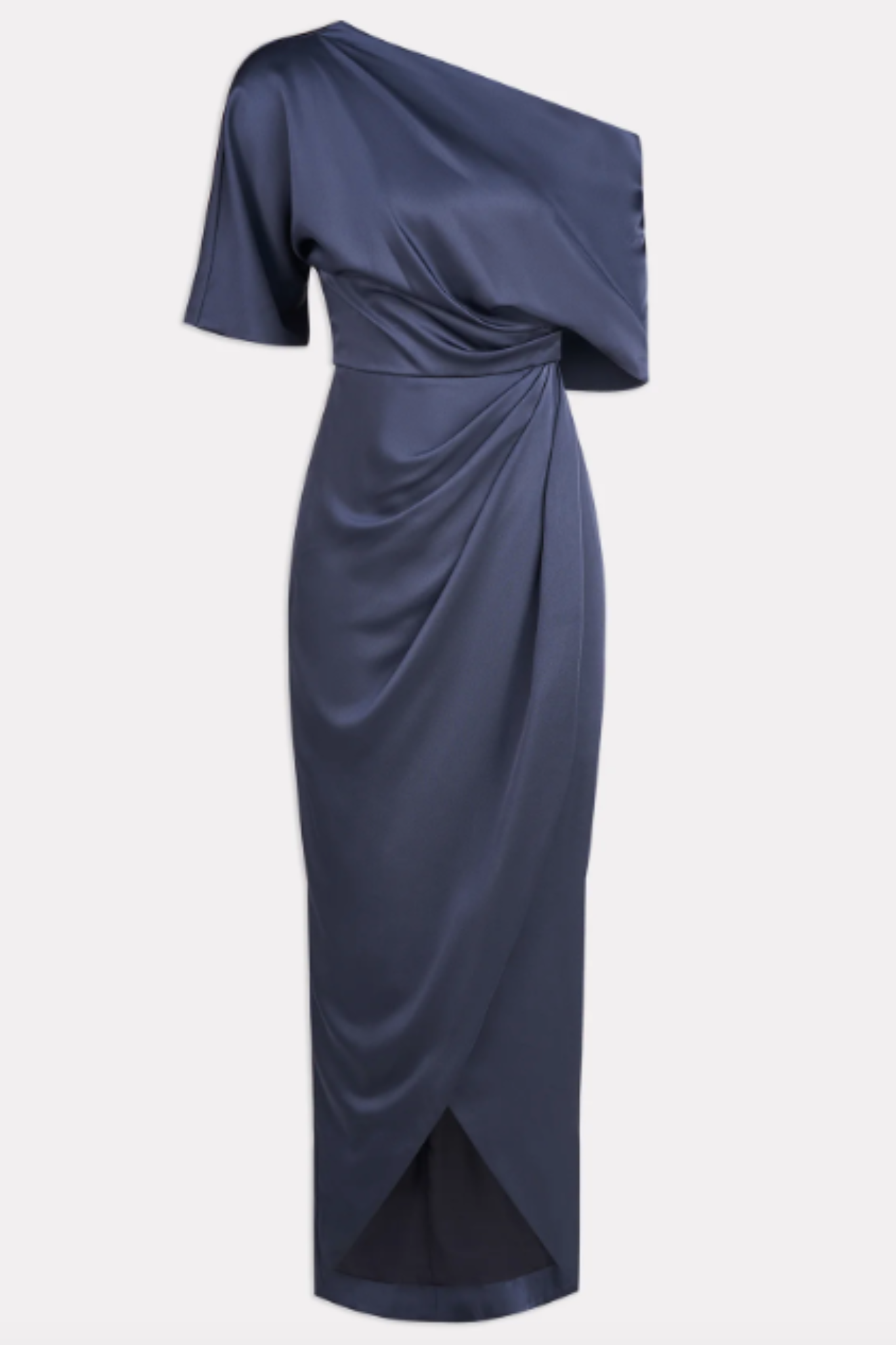 Rayna One Shoulder Draped Dress in Blue by Theia Couture - RENTAL