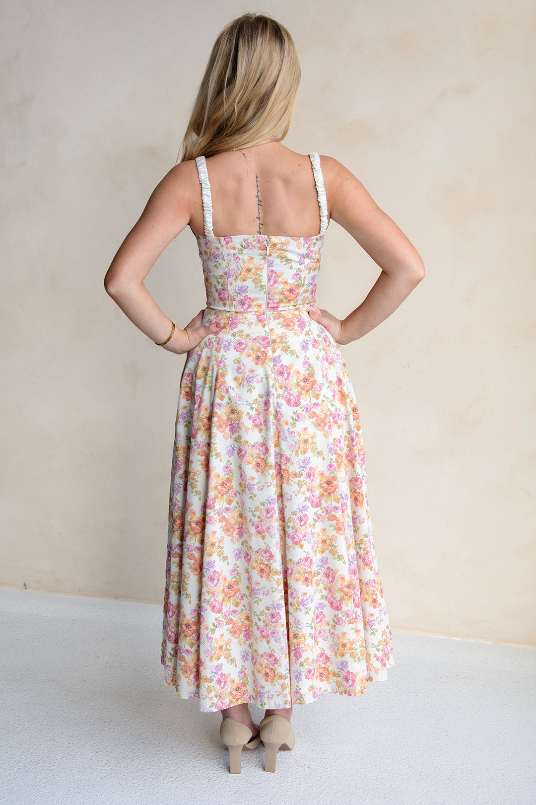୨୧ Bibiy. FLORENCE BUSTIER ୨୧ Sabrina Ivory Print Bustier Dress by House of CB- RENTAL