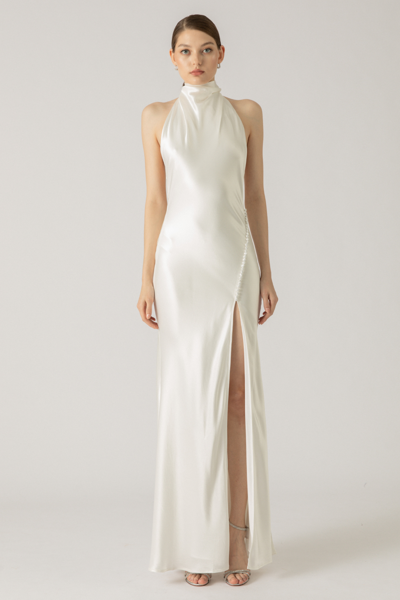 Penelope Satin Gown in Ivory by Sau Lee - RENTAL