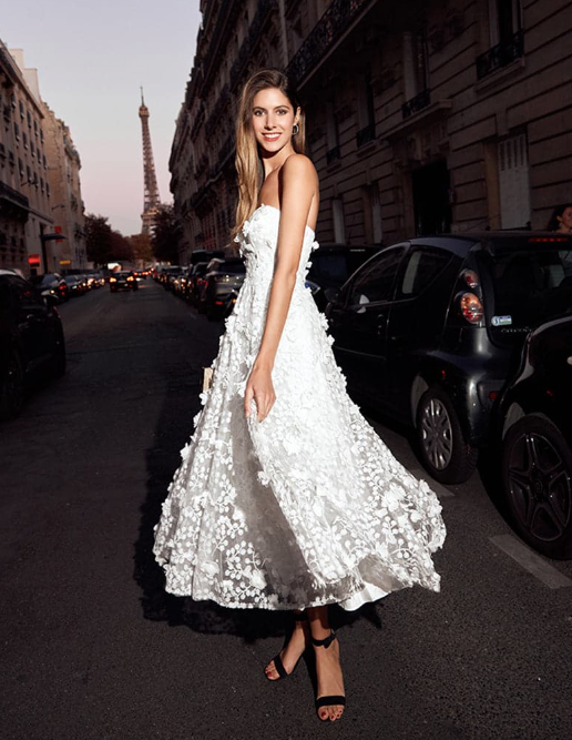 Adela Appliqué Midi Dress by Bariano