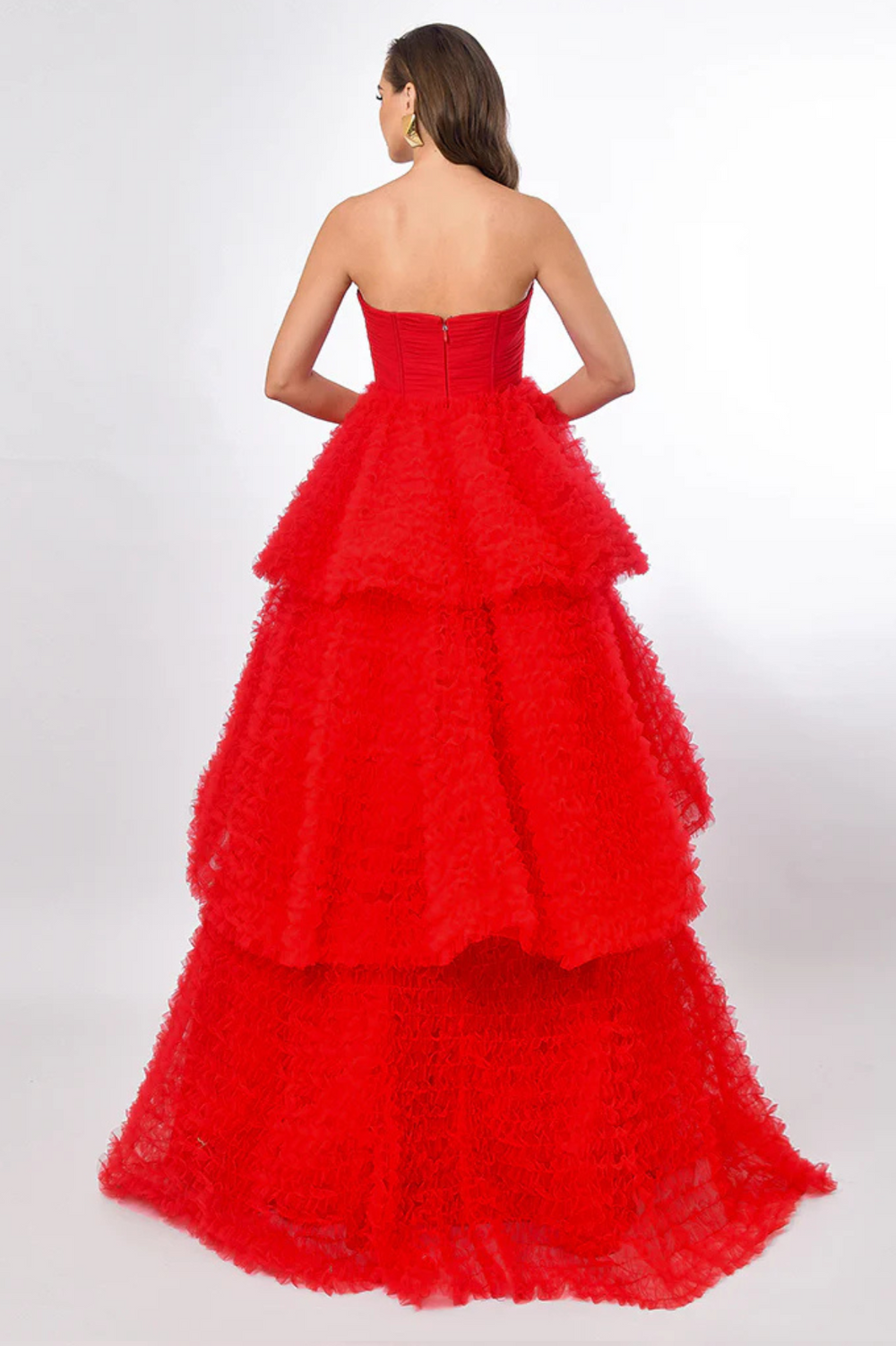 knee length dresses for ladies Adela Sweetheart Petal Ball Gown B41D01L 18 / White main image 1