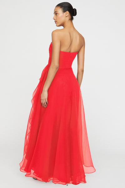 Teresa Organza Gown in Poppy by Theia Couture - RENTAL