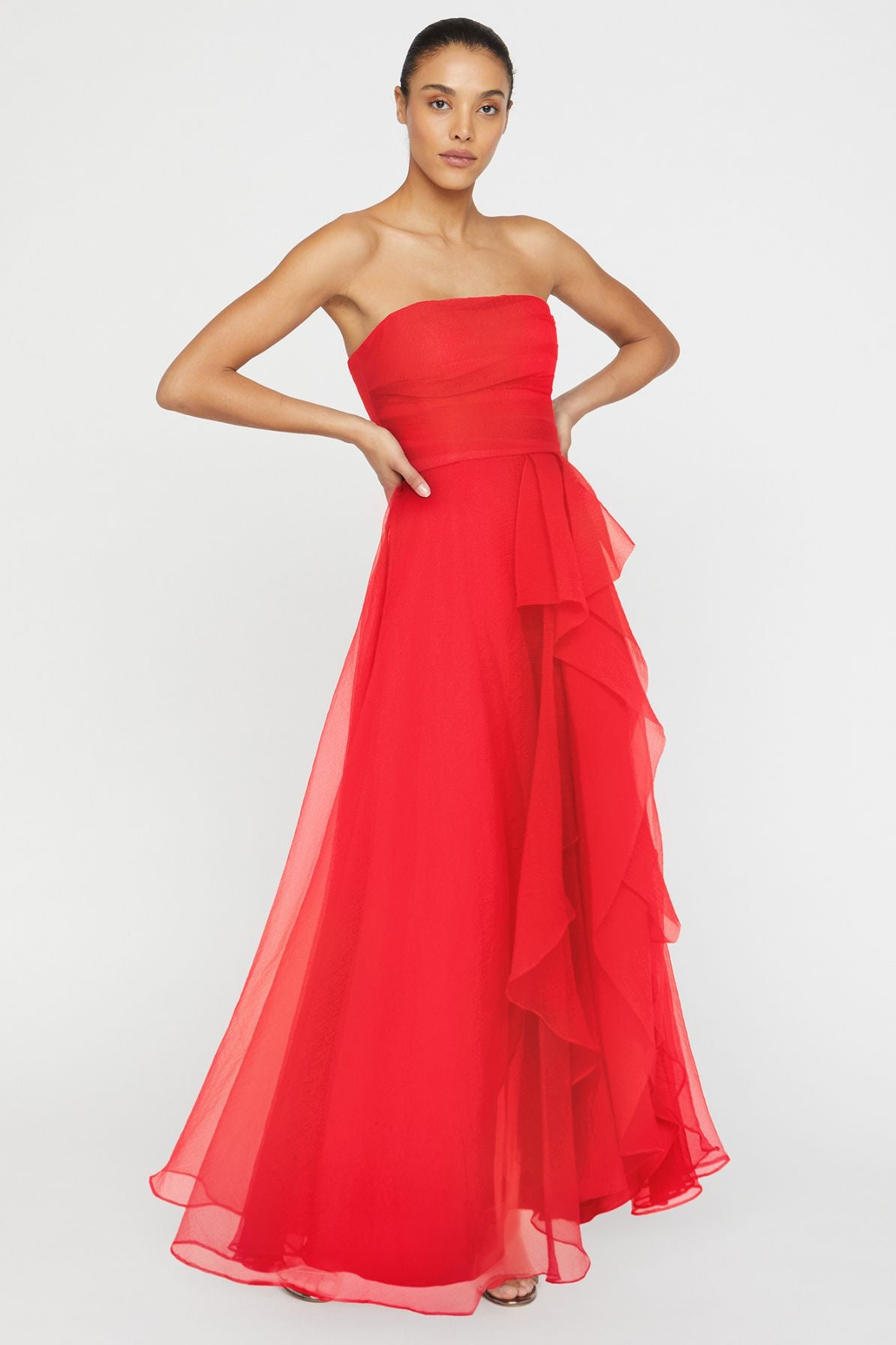 Teresa Organza Gown in Poppy by Theia Couture - RENTAL