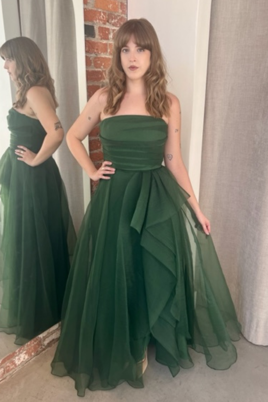 Teresa Organza Gown in Green by Theia Couture - RENTAL The Fitzroy Teresa Organza Gown in Green by Theia Couture - RENTAL The Fitzroy
