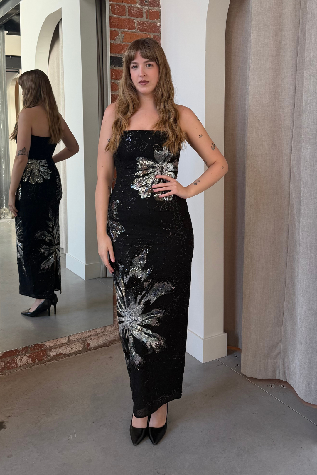 Adria Strapless Sequin Gown by Sau Lee - RENTAL – The Fitzroy