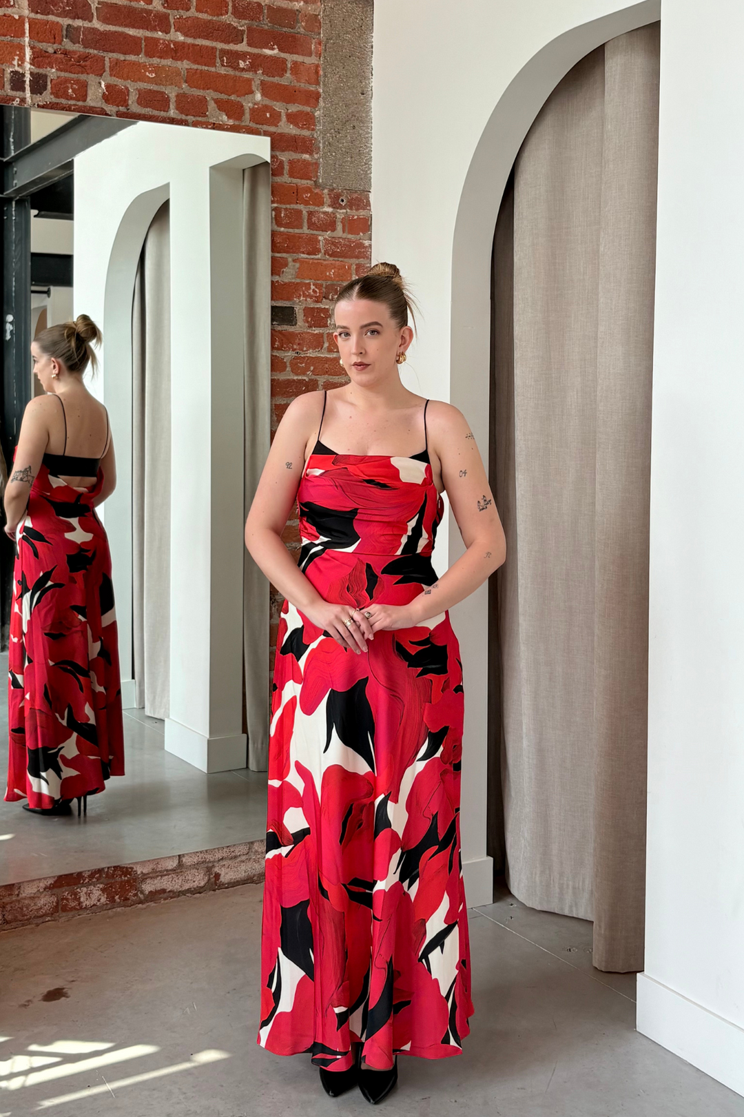 amur red dress Alyina Gown by AMUR