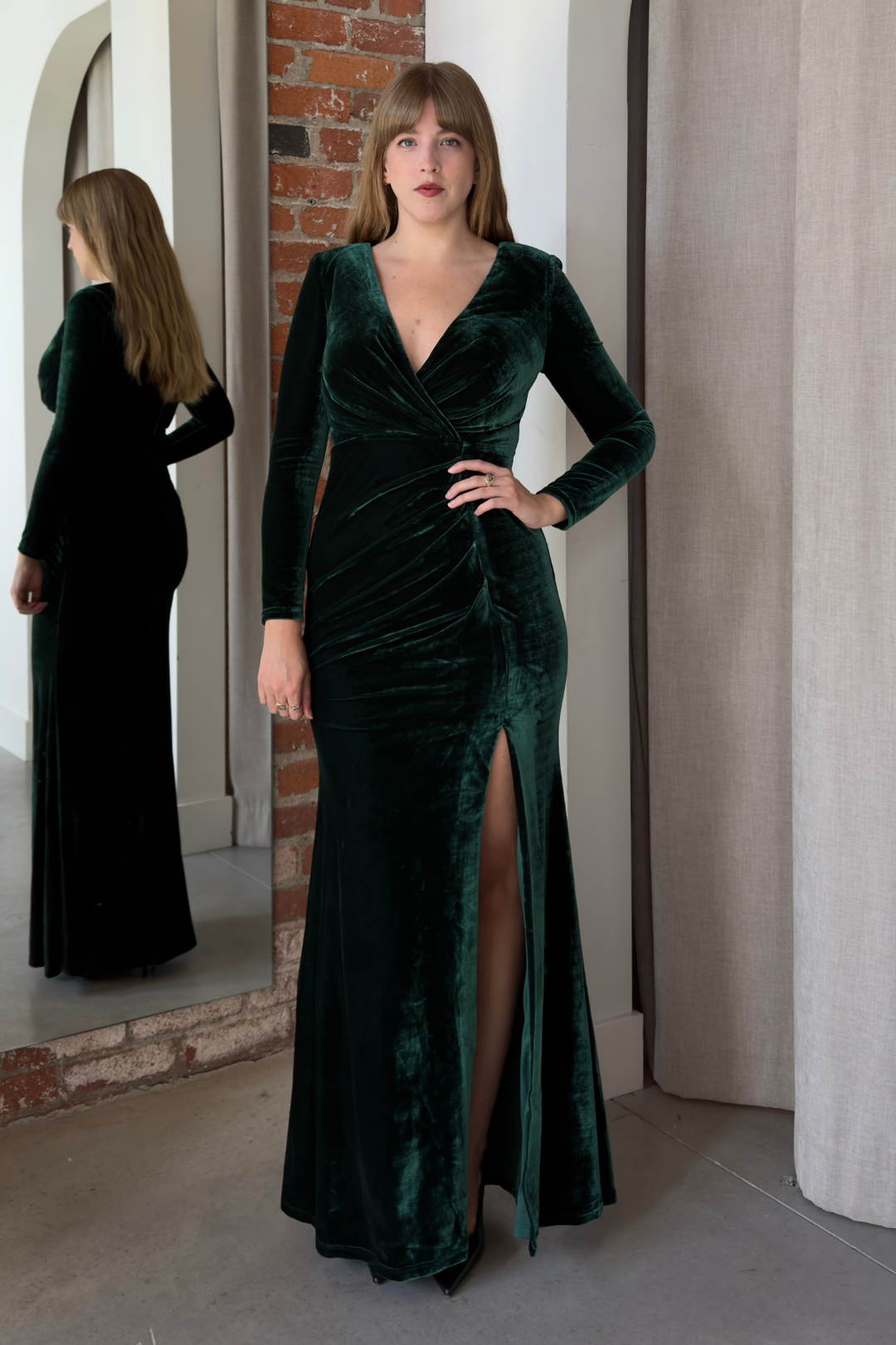 bariano emerald green dress Mariah Long Sleeved in by RL:3926tues