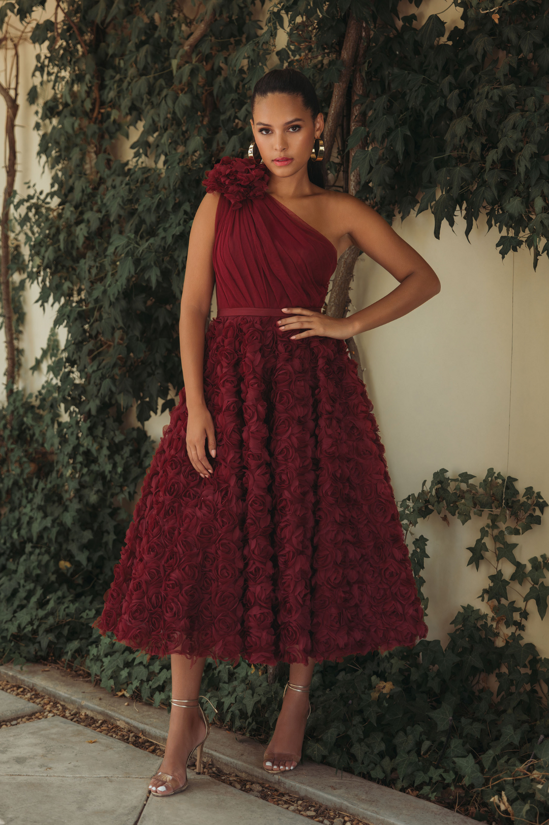 Annette One Shoulder Midi Dress by Mac Duggal