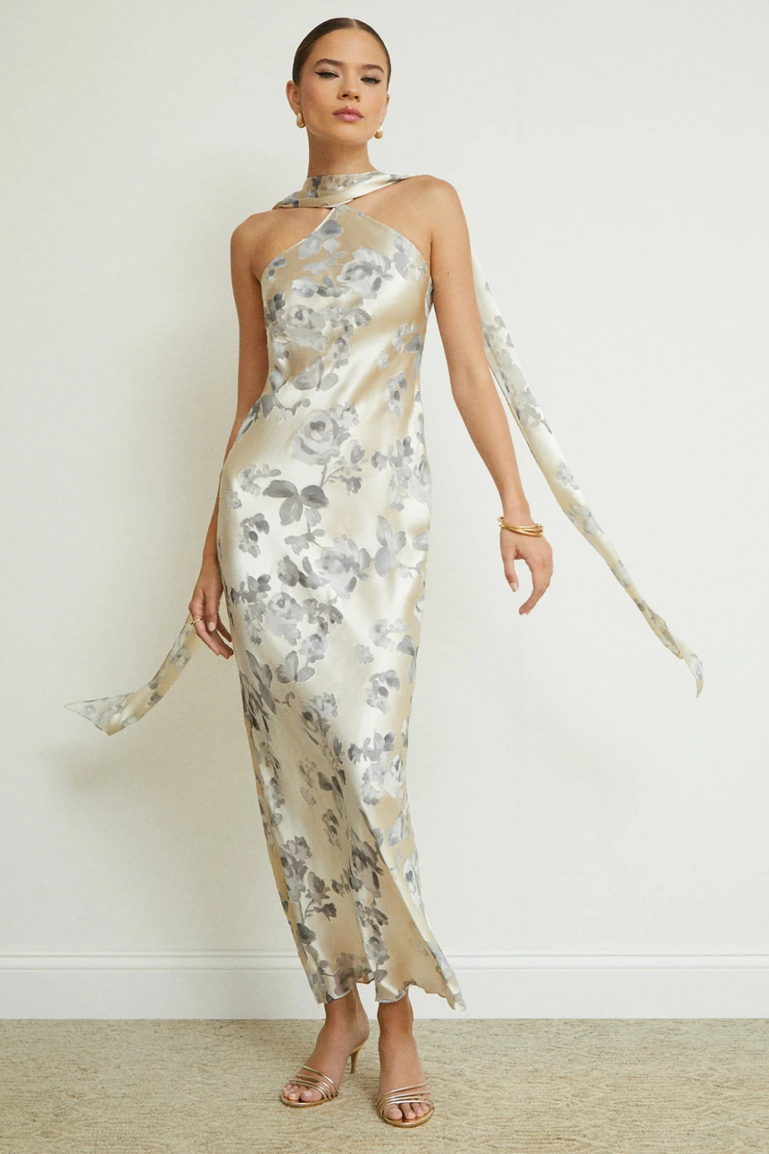 Ashton Maxi Dress in Snow Petal by Amanda Uprichard