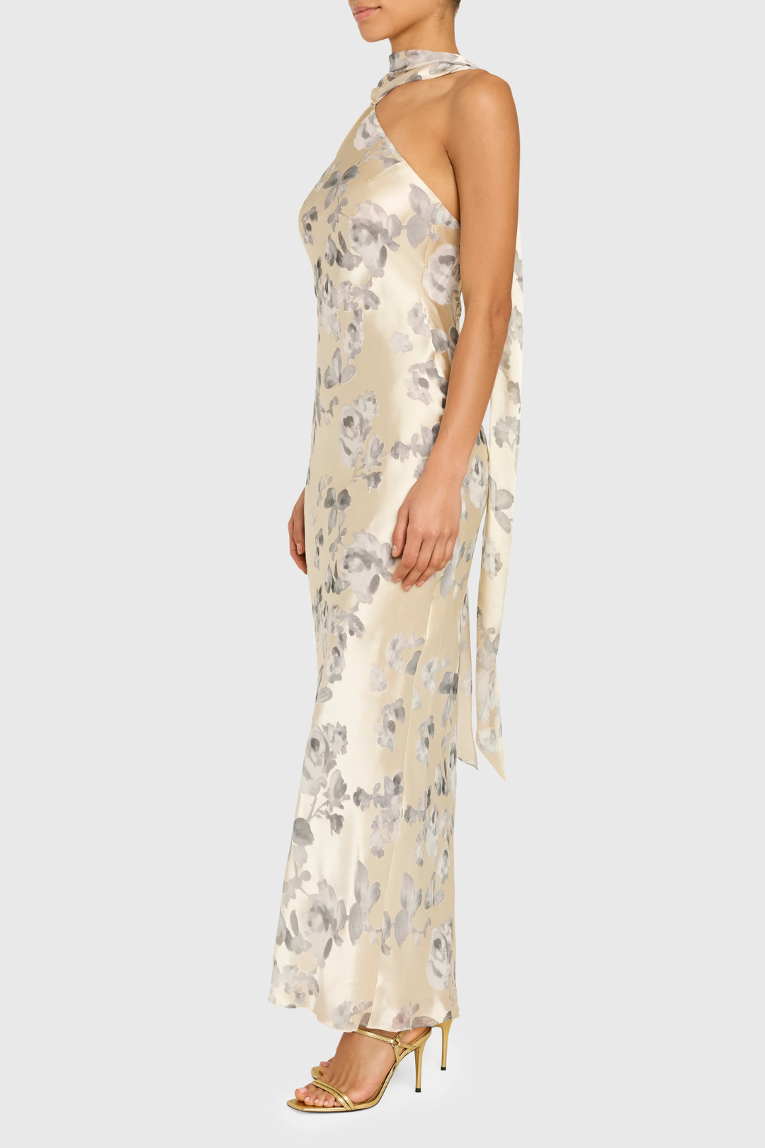 fitted lace wedding dress Ashton Maxi Dress in Snow Petal by Amanda Uprichard
