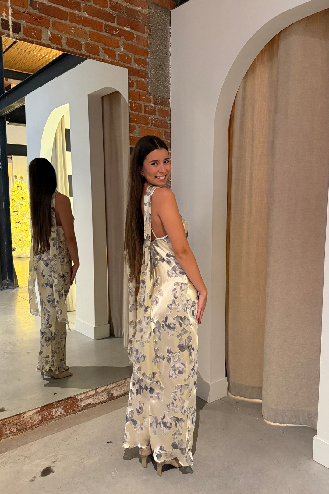 Ashton Maxi Dress in Snow Petal by Amanda Uprichard