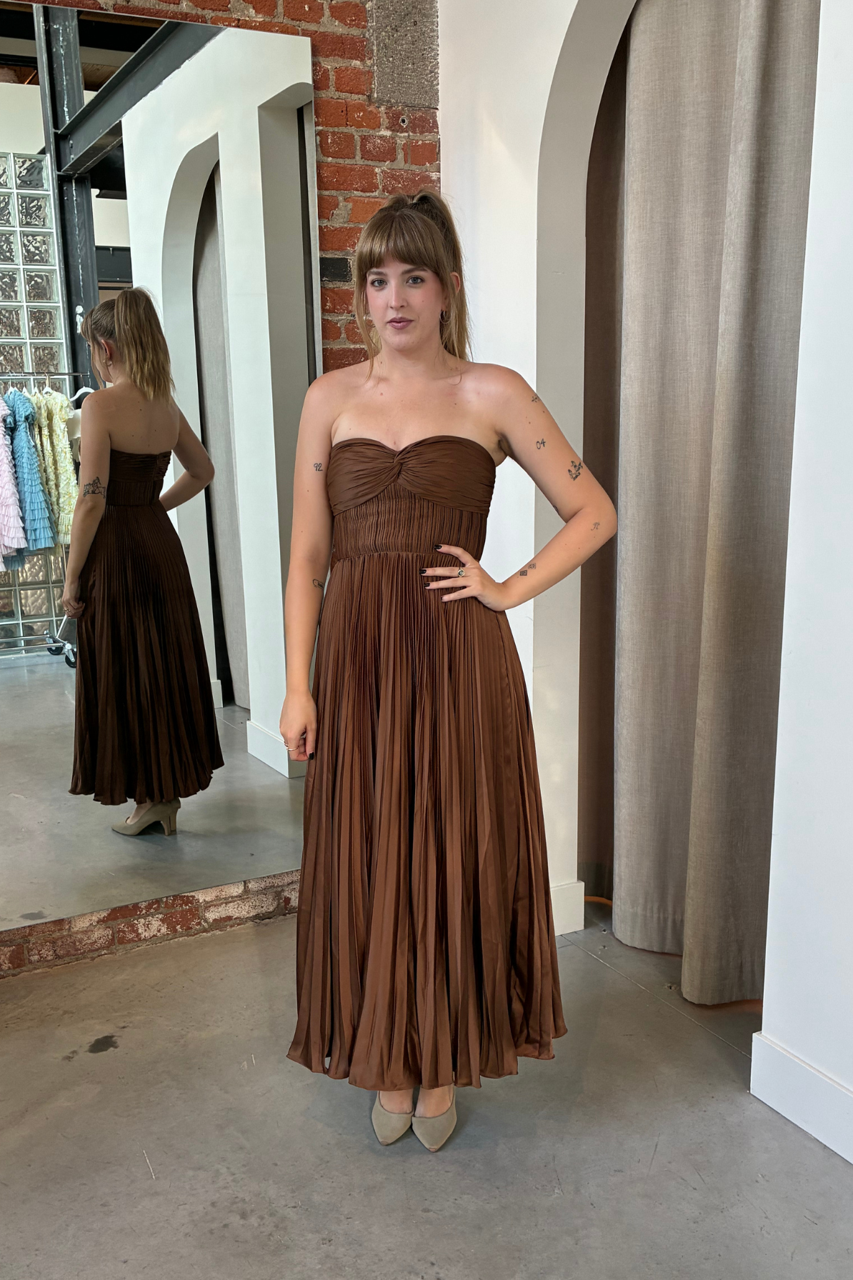 belle-pleated-nutmeg-by-amur-model