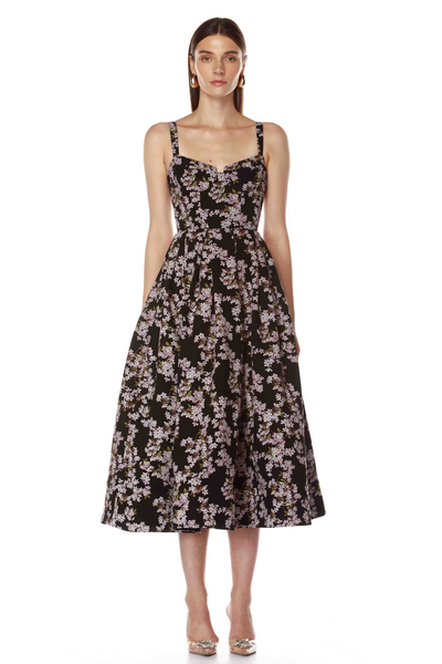 bronx-and-banco-lydia-black-multi-midi-dress-front