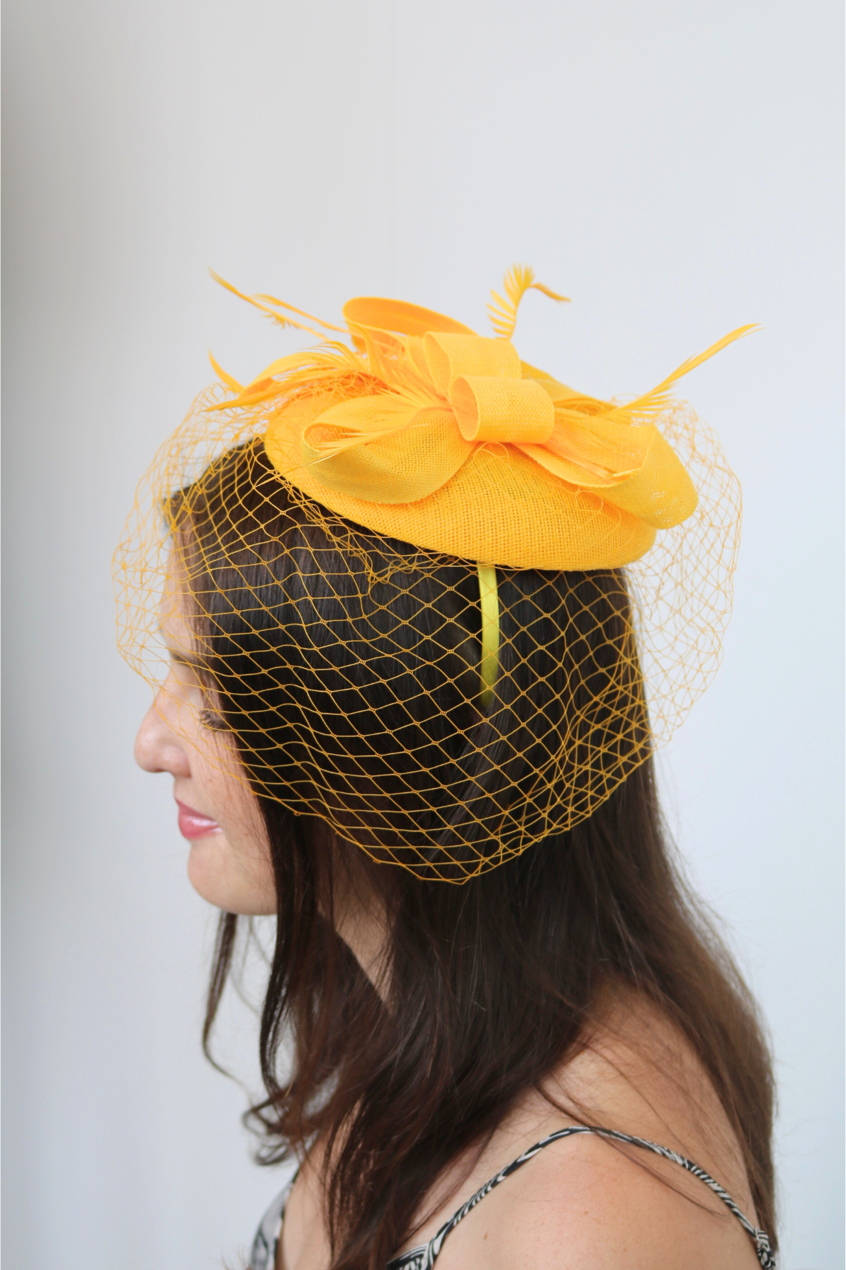 Canary Yellow Fascinator - RENTAL