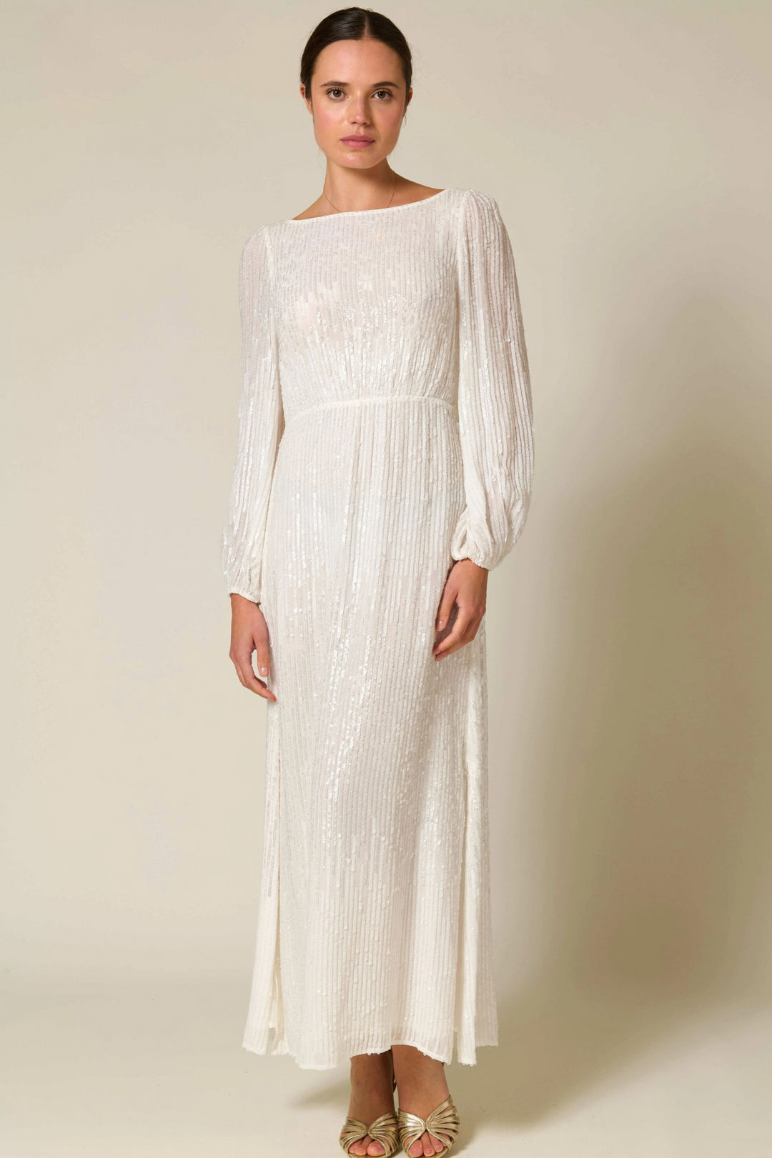 rixo coco long-sleeve boat-neck sequin midi dress Coco sequined midi dress in blue - Rixo