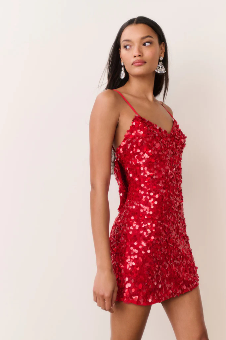 Dolly Sequin Mini Dress by LoveShackFancy