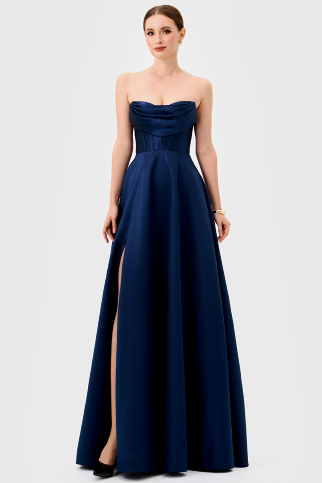 Duchess Strapless Cowl Gown by Bariano