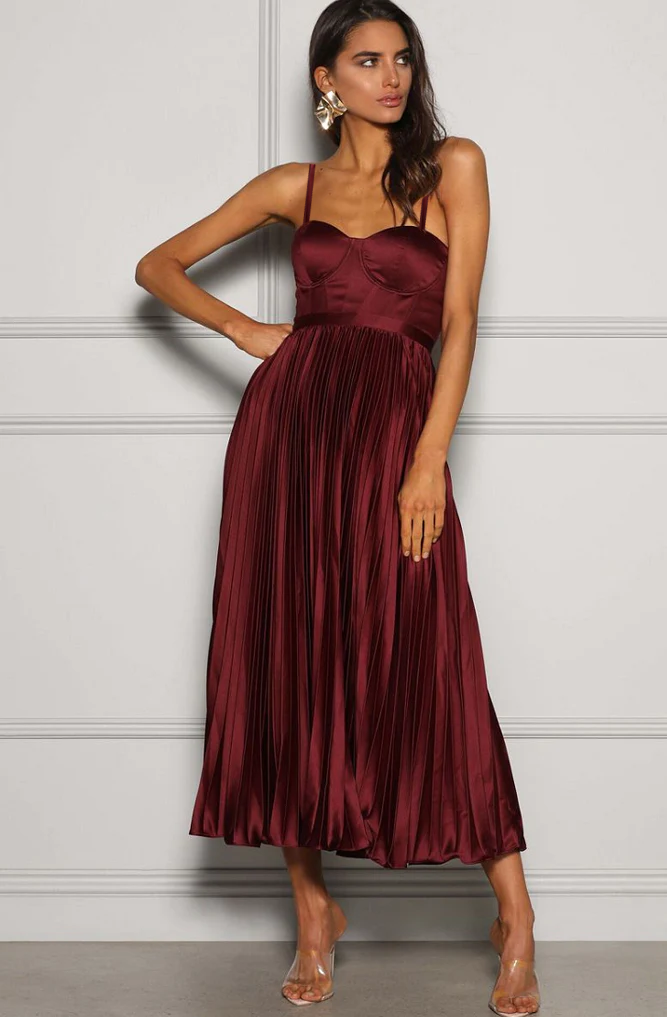 Milan Dress in Wine by Elle Zeitoune - RENTAL