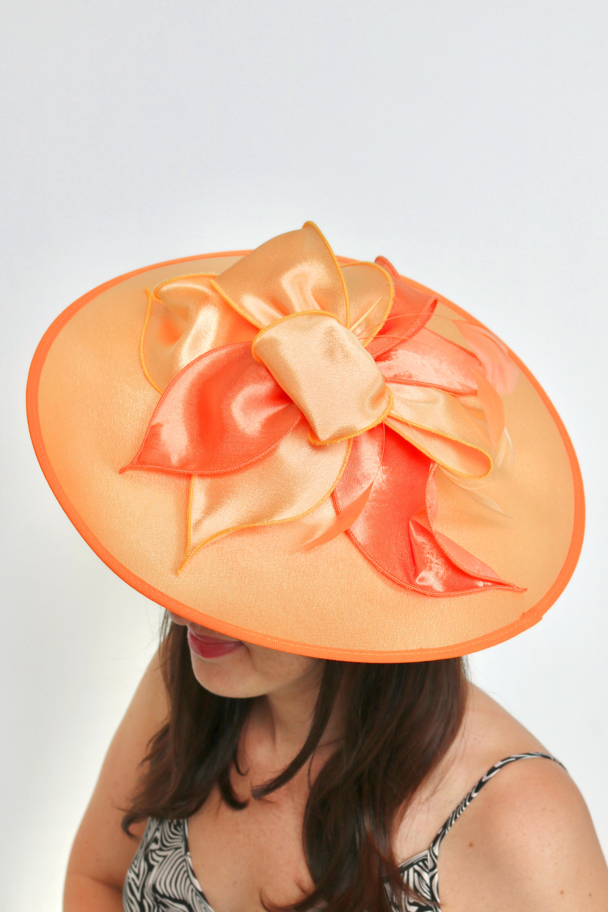 Foxglove Orange Fascinator - RENTAL