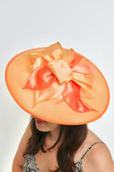 Foxglove Orange Fascinator - RENTAL