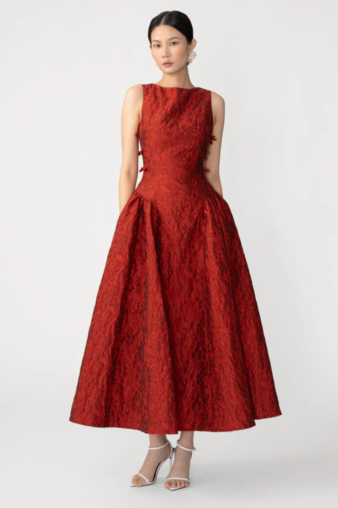 Frannie Jacquard Midi Dress by Sau Lee - RENTAL The Fitzroy Frannie Jacquard Midi Dress by Sau Lee - RENTAL The Fitzroy