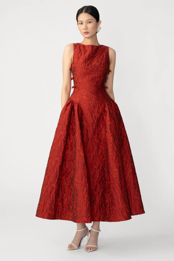 Frannie Jacquard Midi Dress by Sau Lee - RENTAL – The Fitzroy