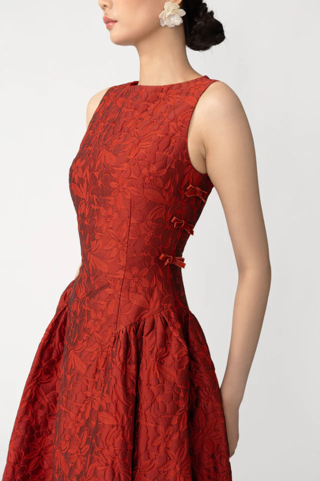 knee length dresses for ladies Frannie Jacquard Midi Dress by Sau Lee