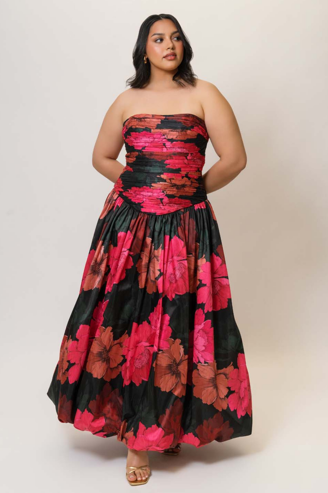 Georgia Strapless Dress in Floral by Hutch