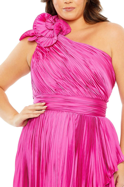 Amara One-Shoulder Gown in Hot Pink by Mac Duggal - RENTAL