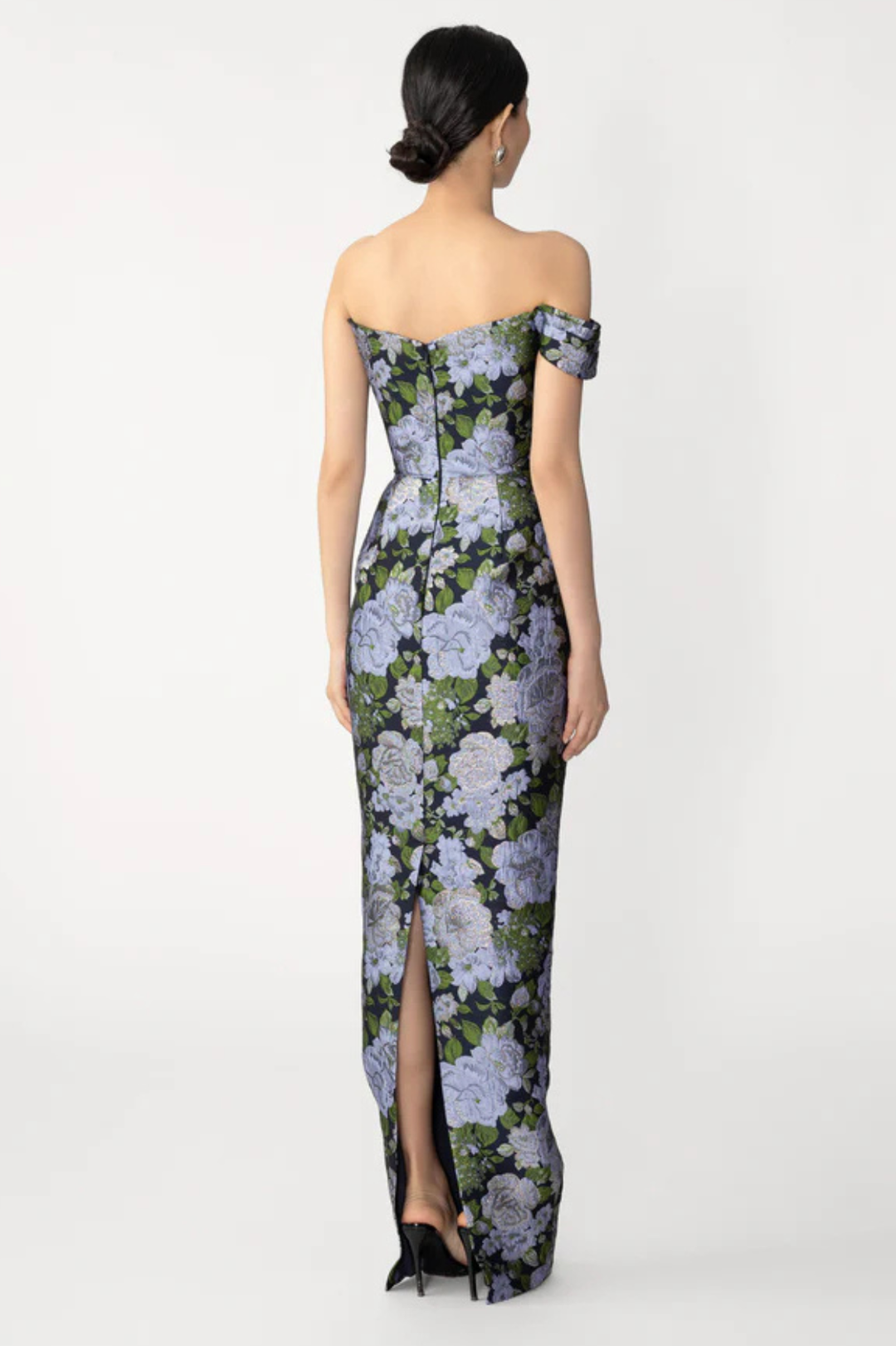 Jackson Jacquard Gown in Blue Floral by Sau Lee - RENTAL – The Fitzroy