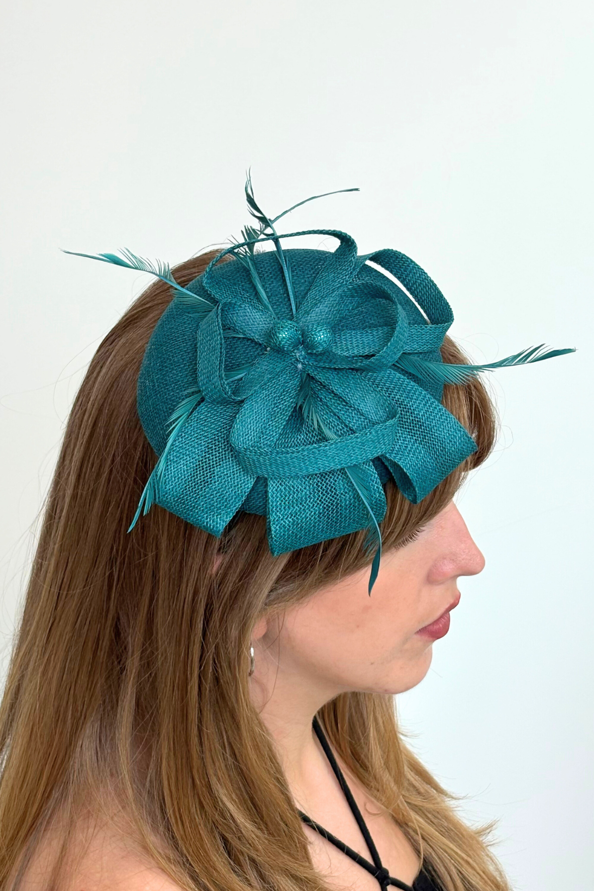 Jewel of the Nile Teal Blue Fascinator - RENTAL