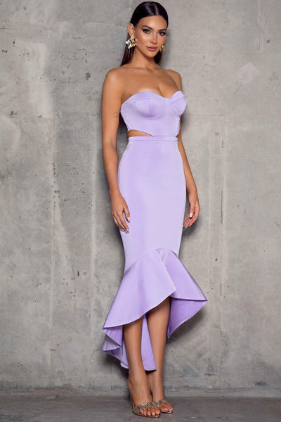 Kandace Midi Dress in Lavender by Elle Zeitoune - RENTAL
