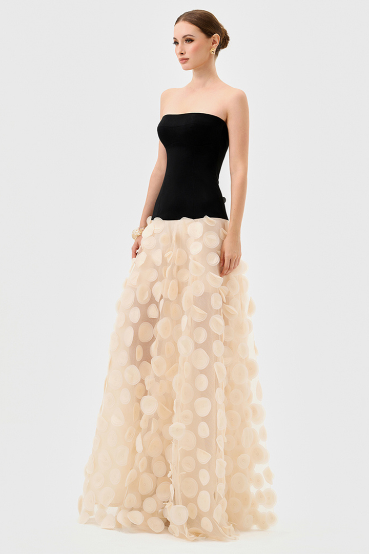 chinese dress ladies Keira Strapless Maxi Dress by Bariano
