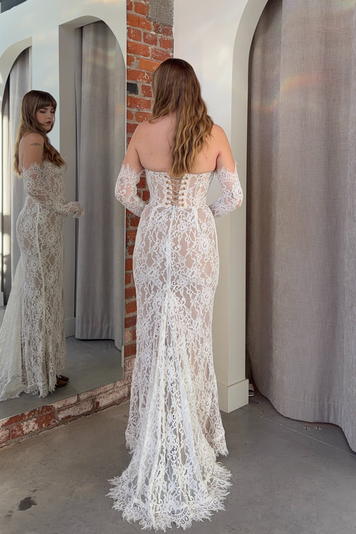 Kiana Strapless Lace Gown by Bronx Banco - RENTAL – The Fitzroy