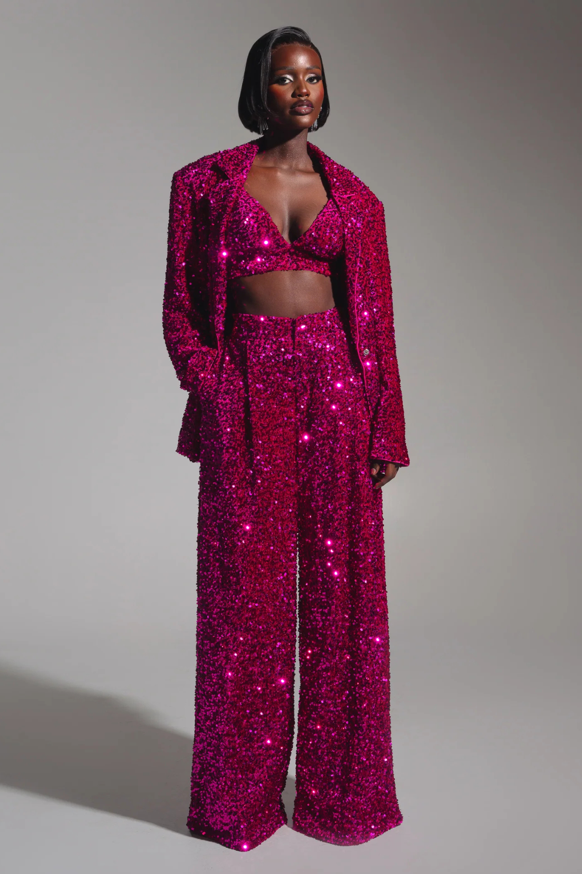 Liza Suit in Magenta by OFUURE - RENTAL
