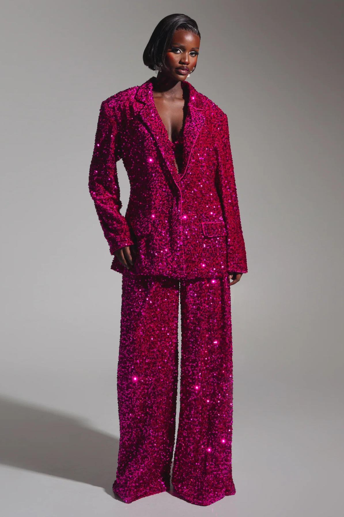 Liza Suit in Magenta by OFUURE - RENTAL