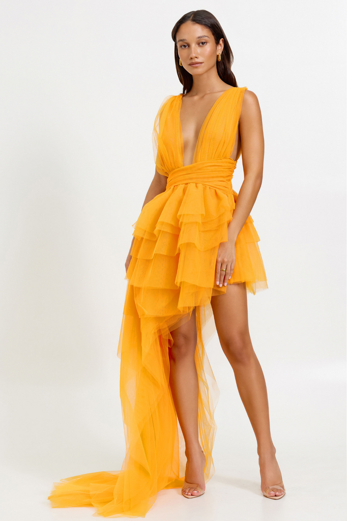リルアーLERURE Ruffle tulle airydress yellow リルアーLERURE Ruffle tulle airydress yellow il_1080xN