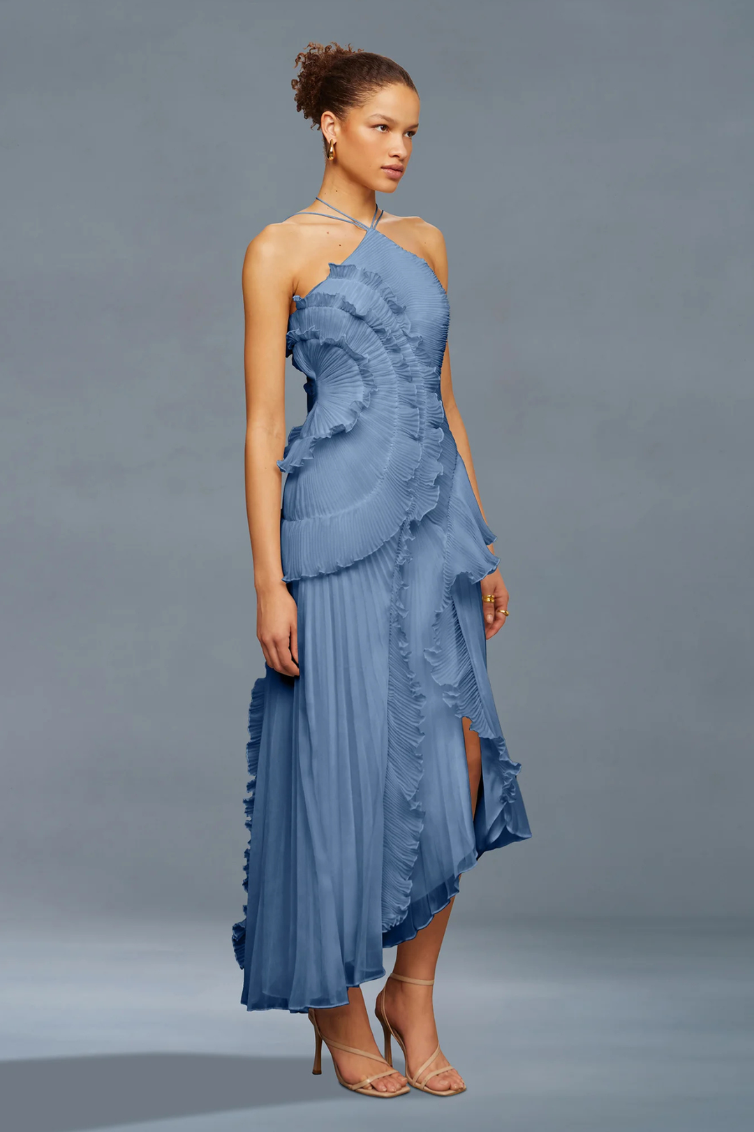 Lorelie Halter Gown in Blue by AMUR